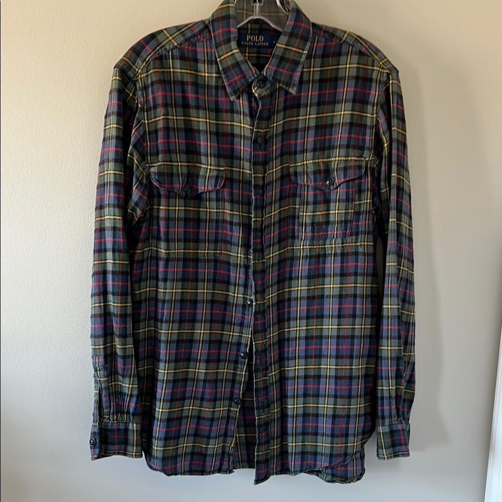 Polo by Ralph Lauren Multicolor Plaid Flannel Men's Shirt. Size M.